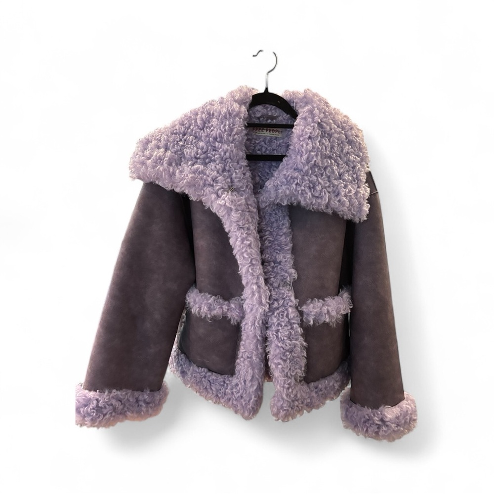 Free People / Kiki Purple Faux Leather Jacket - Picture 3 of 4